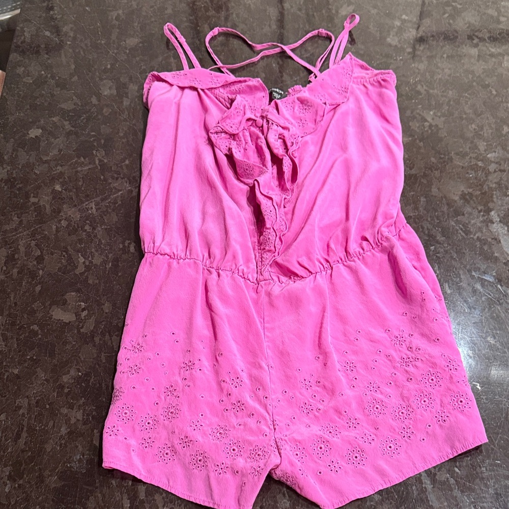 Bebe magenta romper with lace details